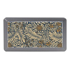 Brown Vintage Background Vintage Floral Pattern Memory Card Reader (mini) by Ndabl3x