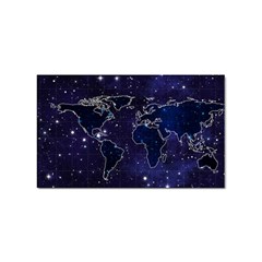 Blue World Map Starry Night Sky World Map Concept Art Sticker (rectangular) by Loisa77