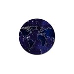 Blue World Map Starry Night Sky World Map Concept Art Golf Ball Marker (10 pack) Front