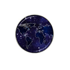 Blue World Map Starry Night Sky World Map Concept Art Hat Clip Ball Marker (4 Pack) by Loisa77