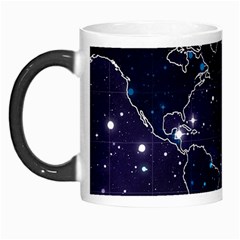 Blue World Map Starry Night Sky World Map Concept Art Morph Mug by Loisa77