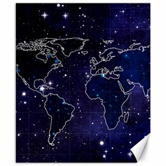 Blue World Map Starry Night Sky World Map Concept Art Canvas 8  X 10  by Loisa77