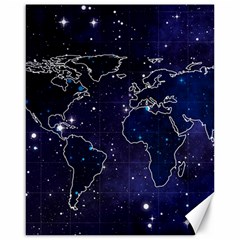 Blue World Map Starry Night Sky World Map Concept Art Canvas 16  x 20 