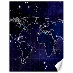 Blue World Map Starry Night Sky World Map Concept Art Canvas 18  X 24  by Loisa77