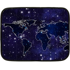 Blue World Map Starry Night Sky World Map Concept Art Fleece Blanket (Mini)