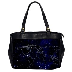 Blue World Map Starry Night Sky World Map Concept Art Oversize Office Handbag