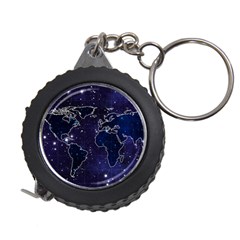 Blue World Map Starry Night Sky World Map Concept Art Measuring Tape by Loisa77