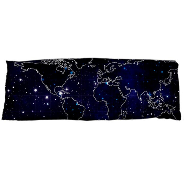 Blue World Map Starry Night Sky World Map Concept Art Body Pillow Case (Dakimakura)