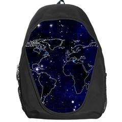 Blue World Map Starry Night Sky World Map Concept Art Backpack Bag by Loisa77