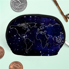 Blue World Map Starry Night Sky World Map Concept Art Accessory Pouch (medium) by Loisa77