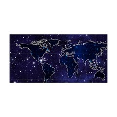 Blue World Map Starry Night Sky World Map Concept Art Yoga Headband