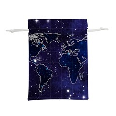 Blue World Map Starry Night Sky World Map Concept Art Lightweight Drawstring Pouch (l) by Loisa77