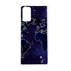 Blue World Map Starry Night Sky World Map Concept Art Samsung Galaxy Note 20 Tpu Uv Case by Loisa77