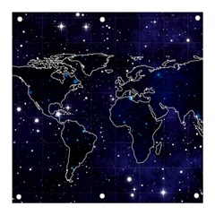 Blue World Map Starry Night Sky World Map Concept Art Banner And Sign 3  X 3  by Loisa77