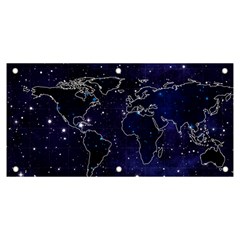 Blue World Map Starry Night Sky World Map Concept Art Banner And Sign 6  X 3  by Loisa77