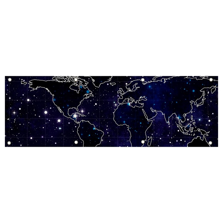 Blue World Map Starry Night Sky World Map Concept Art Banner and Sign 9  x 3 