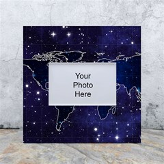 Blue World Map Starry Night Sky World Map Concept Art White Box Photo Frame 4  X 6  by Loisa77