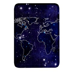 Blue World Map Starry Night Sky World Map Concept Art Rectangular Glass Fridge Magnet (4 Pack) by Loisa77