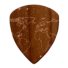 Blue World Map Starry Night Sky World Map Concept Art Wood Guitar Pick (set Of 10) by Loisa77