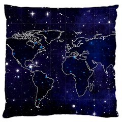 Blue World Map Starry Night Sky World Map Concept Art 16  Baby Flannel Cushion Case (two Sides) by Loisa77