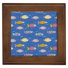 Sea Fish Blue Submarine Animals Framed Tile by Loisa77