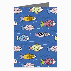 Sea Fish Blue Submarine Animals Greeting Card by Loisa77