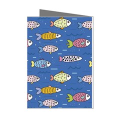 Sea Fish Blue Submarine Animals Mini Greeting Cards (pkg Of 8)