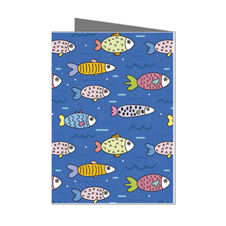 Sea Fish Blue Submarine Animals Mini Greeting Cards (Pkg of 8)