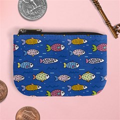 Sea Fish Blue Submarine Animals Mini Coin Purse by Loisa77