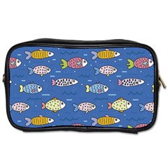 Sea Fish Blue Submarine Animals Toiletries Bag (two Sides) by Loisa77