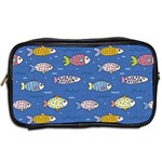 Sea Fish Blue Submarine Animals Toiletries Bag (Two Sides) Back