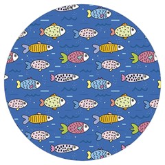 Sea Fish Blue Submarine Animals Round Trivet by Loisa77