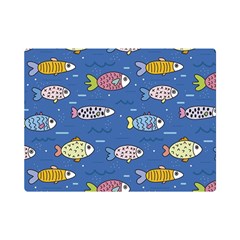 Sea Fish Blue Submarine Animals Premium Plush Fleece Blanket (mini)