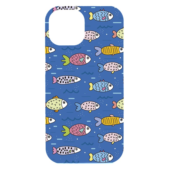 Sea Fish Blue Submarine Animals iPhone 15 Black UV Print PC Hardshell Case