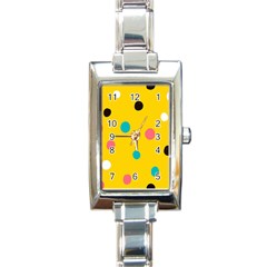 Moles Points Background Pattern Rectangle Italian Charm Watch by Loisa77