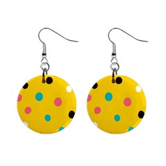 Moles Points Background Pattern Mini Button Earrings by Loisa77