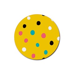 Moles Points Background Pattern Rubber Coaster (round) by Loisa77