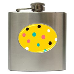 Moles Points Background Pattern Hip Flask (6 Oz) by Loisa77