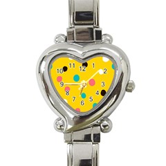 Moles Points Background Pattern Heart Italian Charm Watch by Loisa77