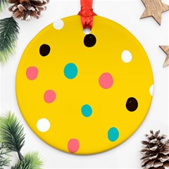 Moles Points Background Pattern Round Ornament (two Sides)