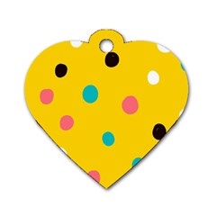 Moles Points Background Pattern Dog Tag Heart (two Sides) by Loisa77