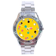 Moles Points Background Pattern Stainless Steel Analogue Watch by Loisa77