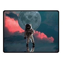 Astronaut Moon Space Nasa Planet Two Sides Fleece Blanket (small) by Loisa77