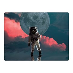 Astronaut Moon Space Nasa Planet Two Sides Premium Plush Fleece Blanket (mini) by Loisa77