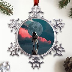 Astronaut Moon Space Nasa Planet Metal Large Snowflake Ornament by Loisa77