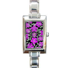 Flowers Nature Bloom Flora Bouquet Rectangle Italian Charm Watch by Loisa77