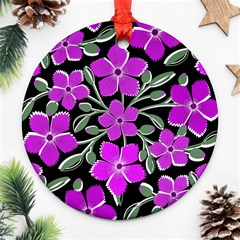 Flowers Nature Bloom Flora Bouquet Round Ornament (two Sides) by Loisa77