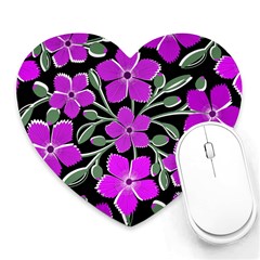 Flowers Nature Bloom Flora Bouquet Heart Mousepad by Loisa77