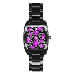 Flowers Nature Bloom Flora Bouquet Stainless Steel Barrel Watch by Loisa77