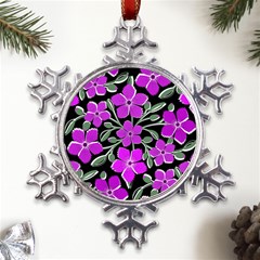 Flowers Nature Bloom Flora Bouquet Metal Large Snowflake Ornament by Loisa77